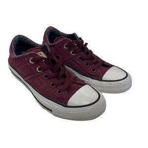 Burgundy Converse All Star Low Top Chuck Taylor Plaid Lined Madison Ox Size 5